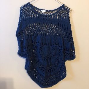 Garage blue knit shrug/shawl